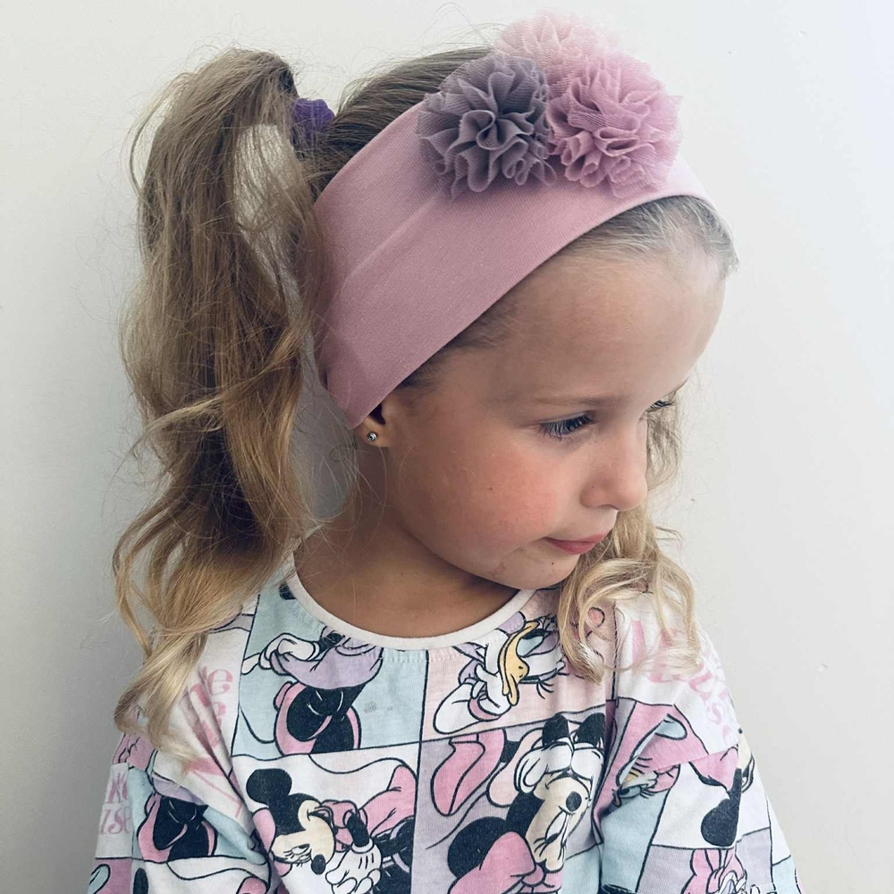 Handmade Pink and Gray Kids Hairband